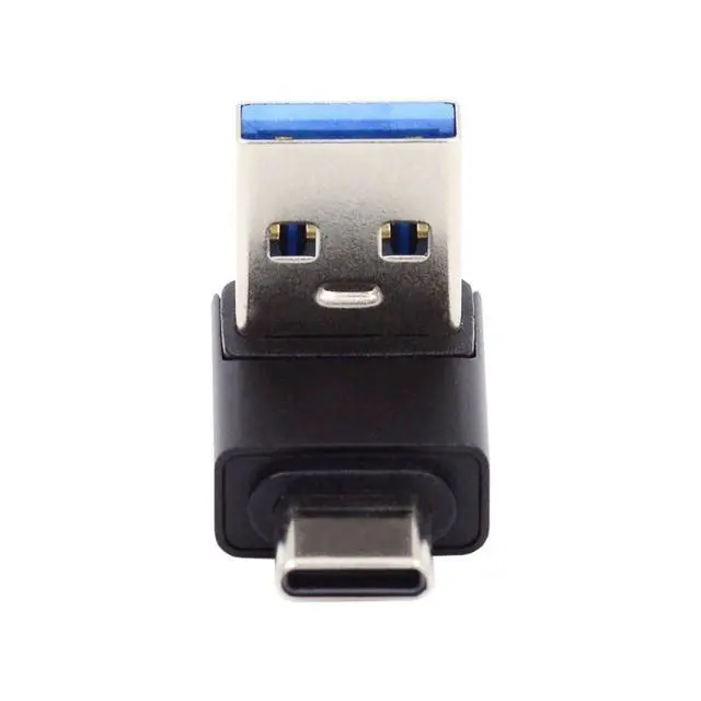 Alt view image 3 of 6 - USB 3.0/3.1 Connector USB C to USB 3.0 Data 10Gbps Charge Adapter 90 Degree UP Angled