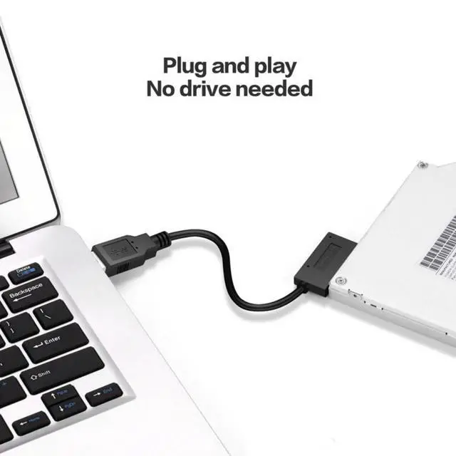 Alt view image 3 of 7 - CY USB 3.0 to 7+6 13Pin Slimline SATA Cable Adapter for Laptop CD DVD ROM Optical Drive