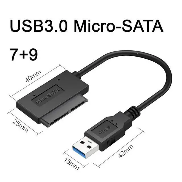 Alt view image 6 of 7 - Micro SATA 16Pin to USB 3.0 Adapter Cable for 1.8 inch Hard Drive HDD/SSD Data Transfer External Hard Drive Converter 10cm