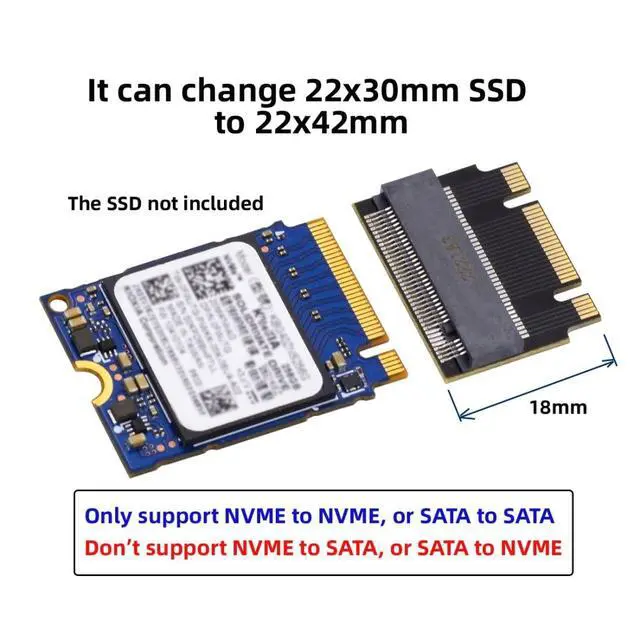 Alt view image 3 of 7 - M.2 2230 to 2242 Extension Adapter,NGFF B+M Key NVME M-Key 2230 to 2242 Extension Adapter Compatible with Legion Go ThinkPad