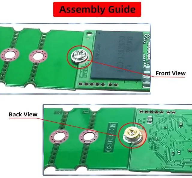 Alt view image 6 of 7 - 2 Pack M.2 2230 to 2242 to 2260 to 2280 Convertor Card NVME NGFF SSD Extended Adapter