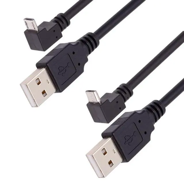 Alt view image 6 of 7 - 2 Pack USB to Micro USB Cable,USB 2.0 Male to Micro USB 5Pin Male 90 Degree UP/Down Angled Charge Data Transfer Extension Cable 0.65FT/0.2M
