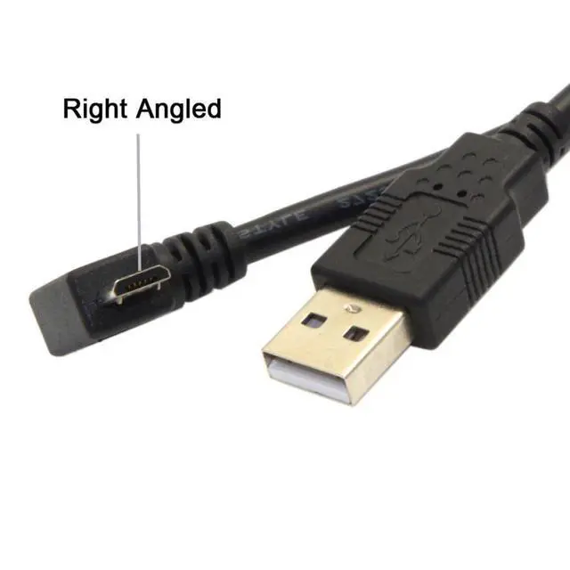Alt view image 5 of 7 - USB to Micro USB Cable,USB 2.0 Male to Micro USB 5Pin Male 90 Degree Right Angled Charge Data Transfer Extension Cable 1.5M