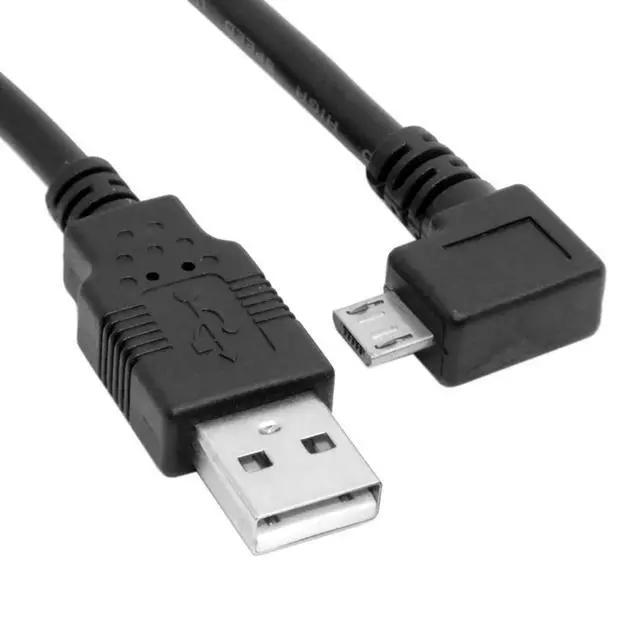 Alt view image 6 of 7 - USB to Micro USB Cable,USB 2.0 Male to Micro USB 5Pin Male 90 Degree Right Angled Charge Data Transfer Extension Cable 1.5M