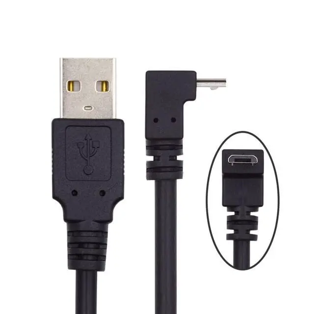 Alt view image 6 of 7 - USB to Micro USB Cable,USB 2.0 Male to Micro USB 5Pin Male 90 Degree UP Angled Charge Data Transfer Extension Cable 1.0M