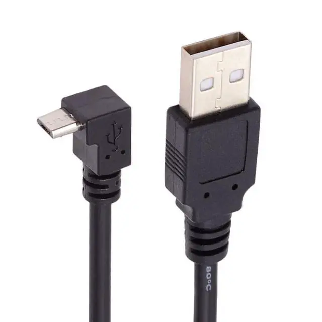 Alt view image 6 of 7 - USB to Micro USB Cable,USB 2.0 Male to Micro USB 5Pin Male 90 Degree UP Angled Charge Data Transfer Extension Cable 0.65FT/0.2M