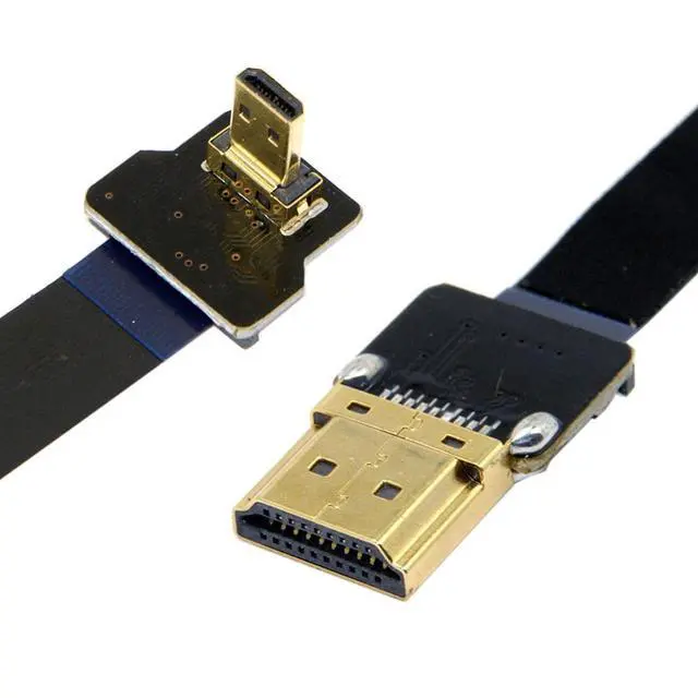 Alt view image 6 of 7 - CY 90 Degree UP Angled FPC Flat Micro HDMI Cable - 20cm for FPV, HDTV, Multicopter, Aerial Photography, HDMI Port Display