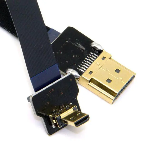 Alt view image 7 of 7 - CY 90 Degree UP Angled FPC Flat Micro HDMI Cable - 20cm for FPV, HDTV, Multicopter, Aerial Photography, HDMI Port Display