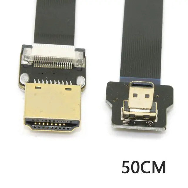 Alt view image 4 of 7 - chenyang FPV Micro HDMI Male to HDMI Male FPC Flat Cable 50cm 90 Degree Down Angled for FPV HDTV Multicopter Aerial Photography