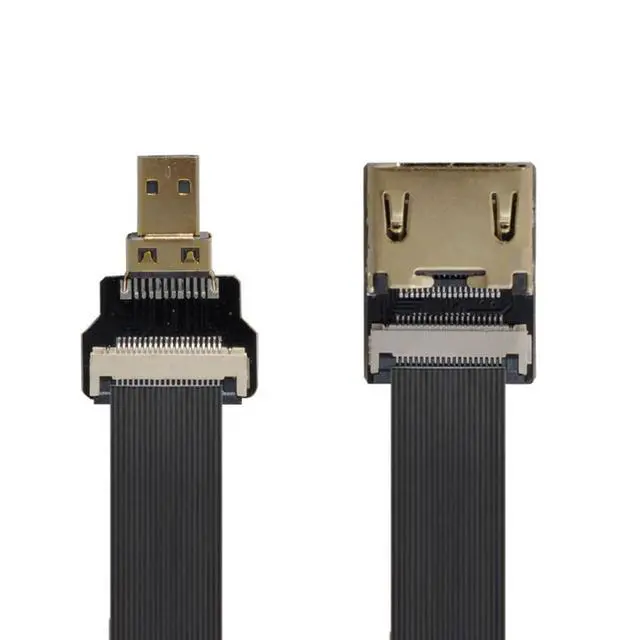 Alt view image 5 of 7 - CYFPV Micro HDMI to HDMI Female Extension FPC Flat Cable 1080P for FPV HDTV Multicopter Aerial Photography 0.5M