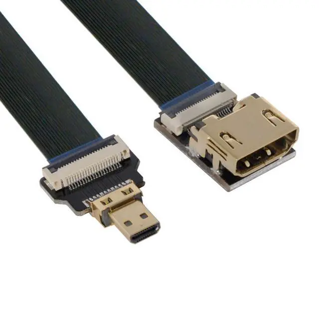 Alt view image 6 of 7 - CYFPV Micro HDMI to HDMI Female Extension FPC Flat Cable 1080P for FPV HDTV Multicopter Aerial Photography 0.5M