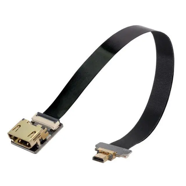 Alt view image 7 of 7 - CYFPV Micro HDMI to HDMI Female Extension FPC Flat Cable 1080P for FPV HDTV Multicopter Aerial Photography 0.5M
