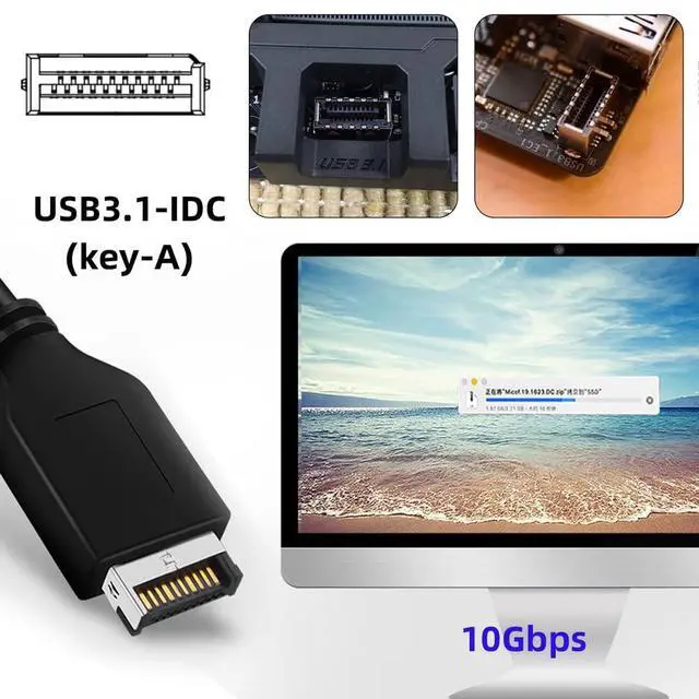 Alt view image 5 of 7 - CY USB 3.1 Front Panel Socket to USB 3.0 20Pin Header Male Extension Adapter for Motherboard