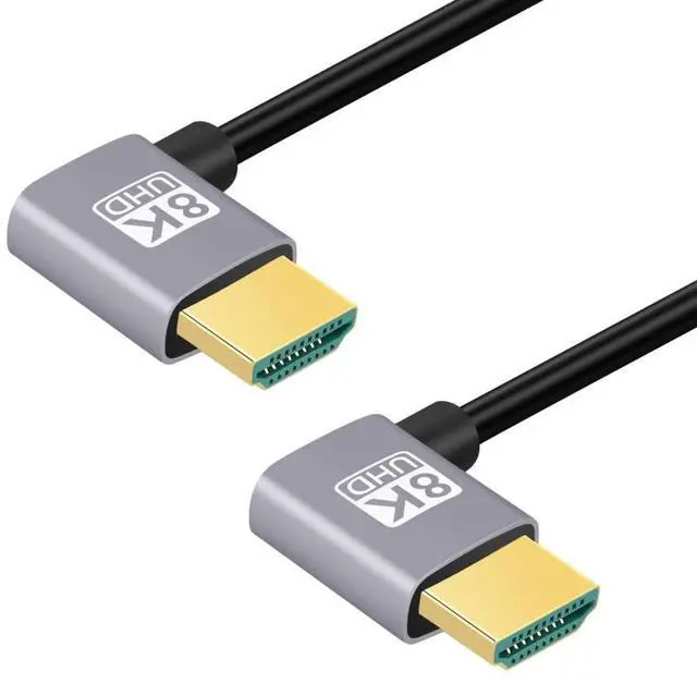 Main image of HDMI 2.1 Cable,HDMI Male to Male Dual 90 Degree Left Angled 8K@60Hz 4K@120Hz 48Gbps Ultra High-Speed Gold-Plated Cable 0.5M for TV, Monitor, Computer