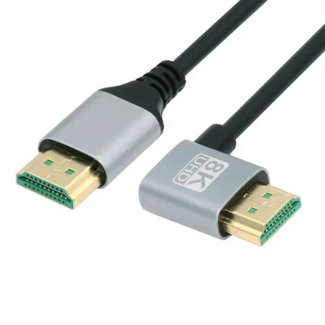 Alt view image 6 of 7 - HDMI 2.1 Cable,HDMI Male to Male 90 Degree Right Angled 8K@60Hz 4K@120Hz 48Gbps Ultra High-Speed Gold-Plated Cable 1.0M for TV, Monitor, Computer