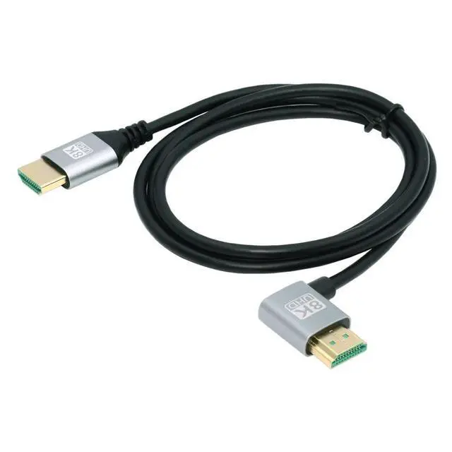 Alt view image 7 of 7 - HDMI 2.1 Cable,HDMI Male to Male 90 Degree Right Angled 8K@60Hz 4K@120Hz 48Gbps Ultra High-Speed Gold-Plated Cable 1.0M for TV, Monitor, Computer
