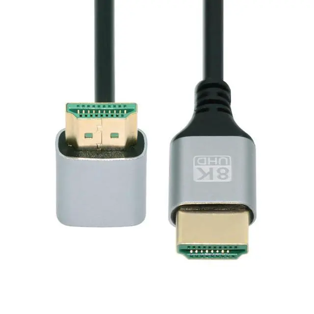 Alt view image 6 of 7 - HDMI 2.1 Cable,HDMI Male to Male 90 Degree UP Angled 8K@60Hz 4K@120Hz 48Gbps Ultra High-Speed Gold-Plated Cable 1.0M for TV, Monitor, Computer