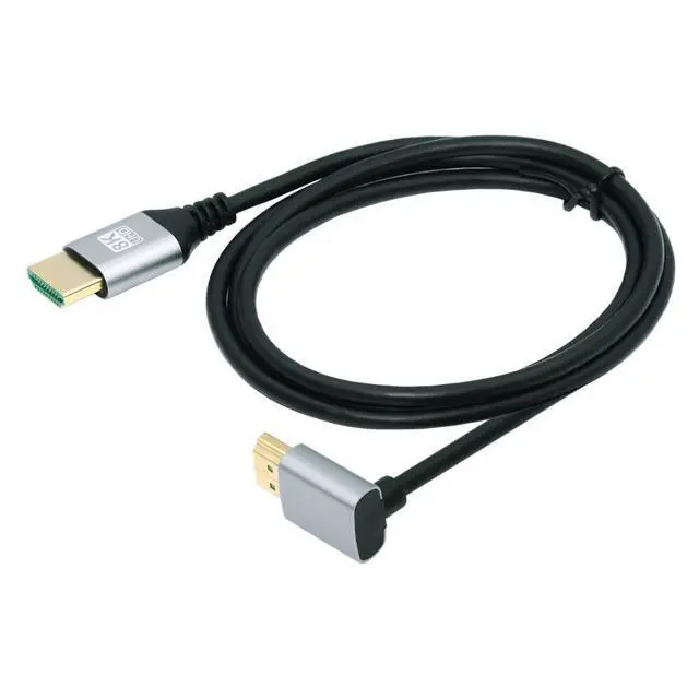 Alt view image 7 of 7 - HDMI 2.1 Cable,HDMI Male to Male 90 Degree UP Angled 8K@60Hz 4K@120Hz 48Gbps Ultra High-Speed Gold-Plated Cable 1.0M for TV, Monitor, Computer