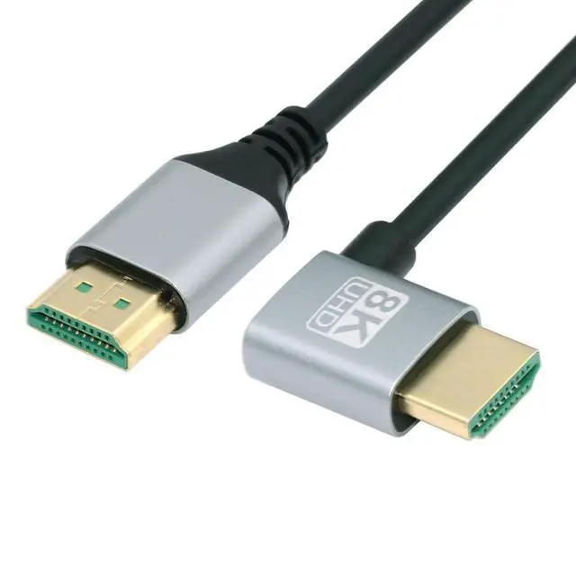 Alt view image 6 of 7 - HDMI 2.1 Cable,HDMI Male to Male 90 Degree Left Angled 8K@60Hz 4K@120Hz 48Gbps Ultra High-Speed Gold-Plated Cable 0.5M for TV, Monitor, Computer