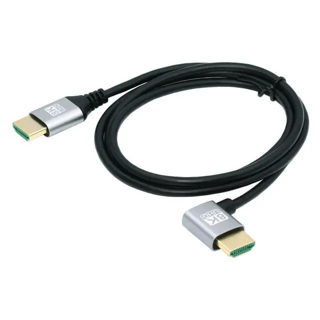 Alt view image 7 of 7 - HDMI 2.1 Cable,HDMI Male to Male 90 Degree Left Angled 8K@60Hz 4K@120Hz 48Gbps Ultra High-Speed Gold-Plated Cable 0.5M for TV, Monitor, Computer