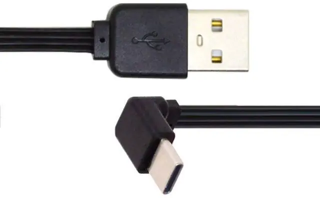 Alt view image 7 of 7 - USB C Short Flat Cable, USB 2.0 Type A Male to USB C Male 90 Degree UP Angled 4 Wires 5V 2A Charge Data Extension Silicone Cable 4 Wires 30AWG 13cm