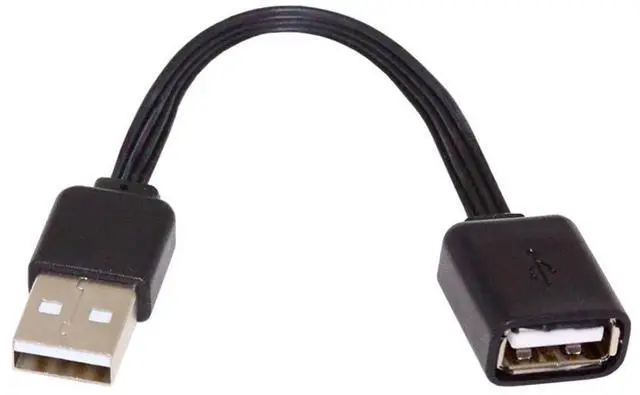 Main image of USB 2.0 Short Flat Cable, USB 2.0 Type A Male to Female 4 Wires 5V 2A Charge Data Extension Silicone Cable 4 Wires 30AWG 13cm