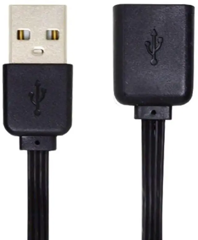 Alt view image 7 of 7 - USB 2.0 Short Flat Cable, USB 2.0 Type A Male to Female 4 Wires 5V 2A Charge Data Extension Silicone Cable 4 Wires 30AWG 13cm