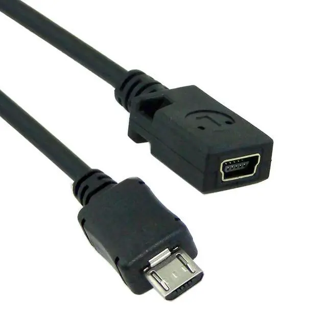 Alt view image 2 of 5 - Micro USB 2.0 Male to Mini USB 5Pin Female Data Charge Extension Cable 10cm