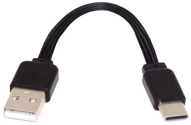 Main image of USB C Short Flat Cable, USB 2.0 Type A Male to USB C Male 4 Wires 5V 2A Charge Data Extension Silicone Cable 4 Wires 30AWG 13cm