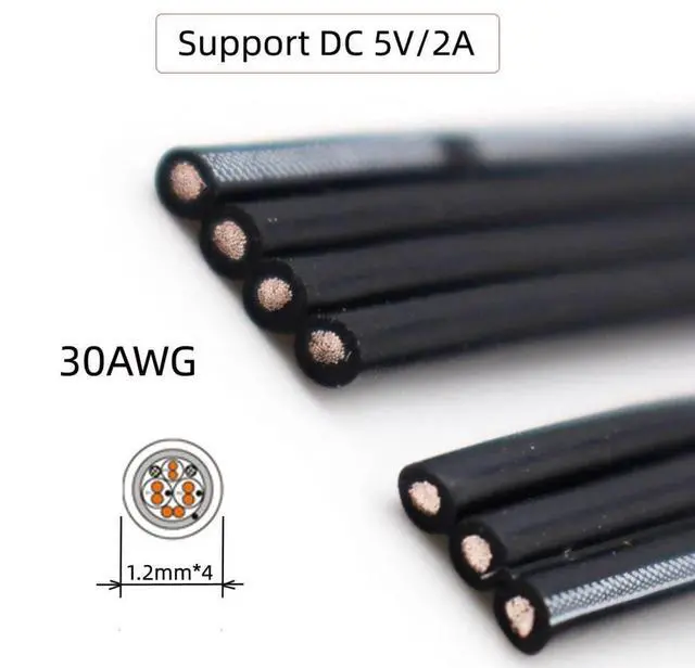 Alt view image 6 of 7 - CY USB 2.0 Type-A Male to USB-C Type-C Male Flat Slim FPC 90 Degree Angled Data Cable for FPV & Disk & Phone 13cm
