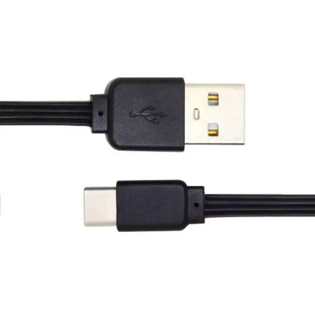 Alt view image 7 of 7 - USB C Short Flat Cable, USB 2.0 Type A Male to USB C Male 4 Wires 5V 2A Charge Data Extension Silicone Cable 4 Wires 30AWG 13cm
