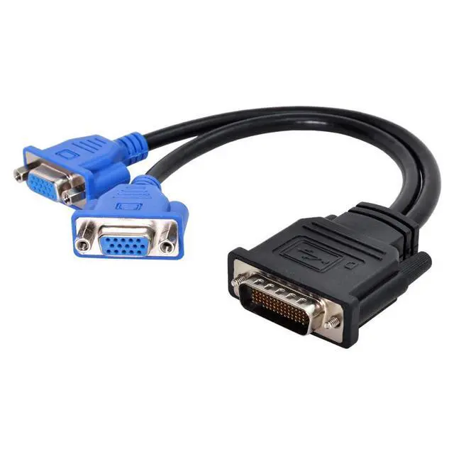 Alt view image 6 of 6 - DMS-59Pin 1 to 2 VGA RGB 15Pin Splitter Extension Cable for PC Graphics Card