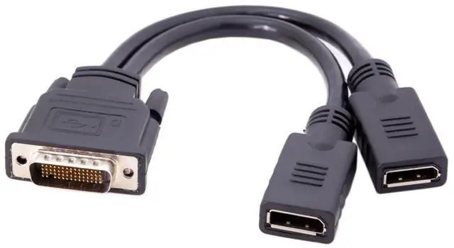 Main image of DMS-59Pin 1 to 2 Displayport Splitter Extension Cable for PC Graphics Card