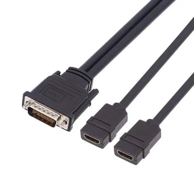 Alt view image 5 of 7 - DMS-59Pin 1 to 2 HDMI 1.4 Splitter Extension Cable for PC Graphics Card