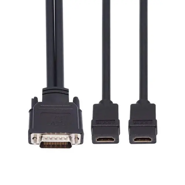 Alt view image 7 of 7 - DMS-59Pin 1 to 2 HDMI 1.4 Splitter Extension Cable for PC Graphics Card