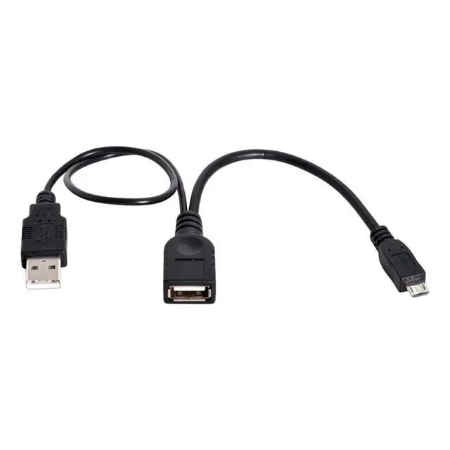 Alt view image 2 of 6 - Micro USB OTG Cable with Power Supply Port - Charge and Connect On-The-Go
