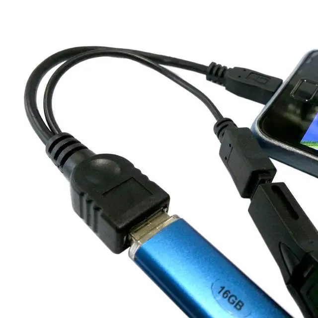 Alt view image 2 of 7 - Micro USB 2.0 OTG Host Flash Disk Cable with Micro USB Power