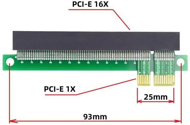 Alt view image 3 of 6 - PCI-E Express x1 to x16 Riser Card Extender Converter Adapter Male to Female Extension for Graphics Card