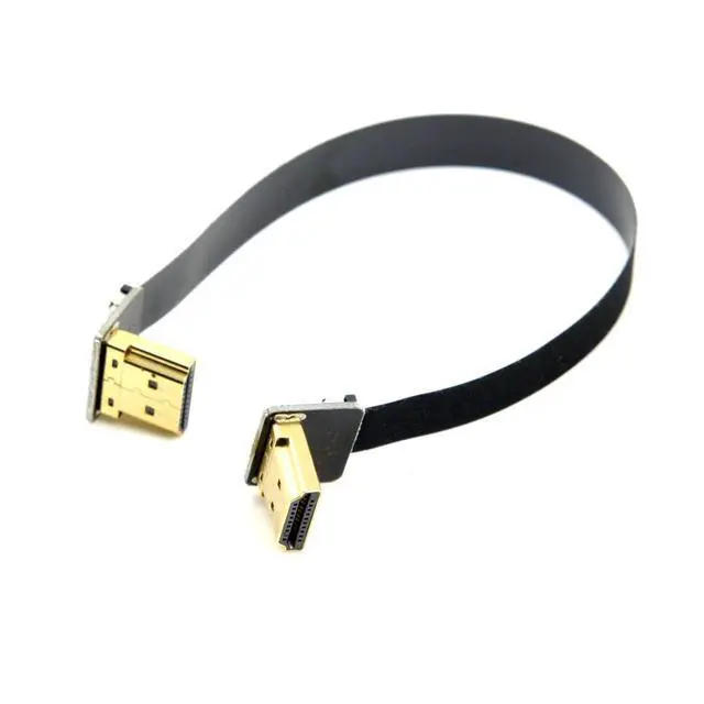Alt view image 5 of 7 - FPV Dual 90 Degree UP Angled HDMI Male to Male HDTV FPC Flat Extension Cable for Multicopter Aerial Photography 50cm
