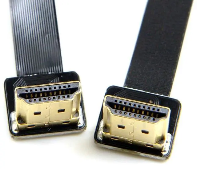 Main image of FPV Dual 90 Degree UP Angled HDMI Male to Male HDTV FPC Flat Extension Cable for Multicopter Aerial Photography 50cm