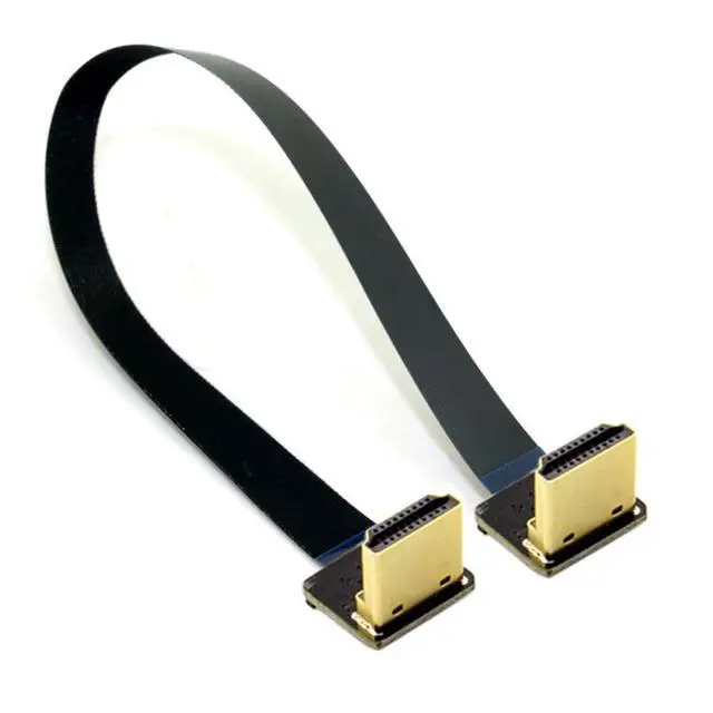 Alt view image 4 of 5 - CYFPV HDMI Male to Male FPC Flat Extension Cable for Camera HDTV Multicopter Aerial Photography 90 Degree Down Angled 0.5M