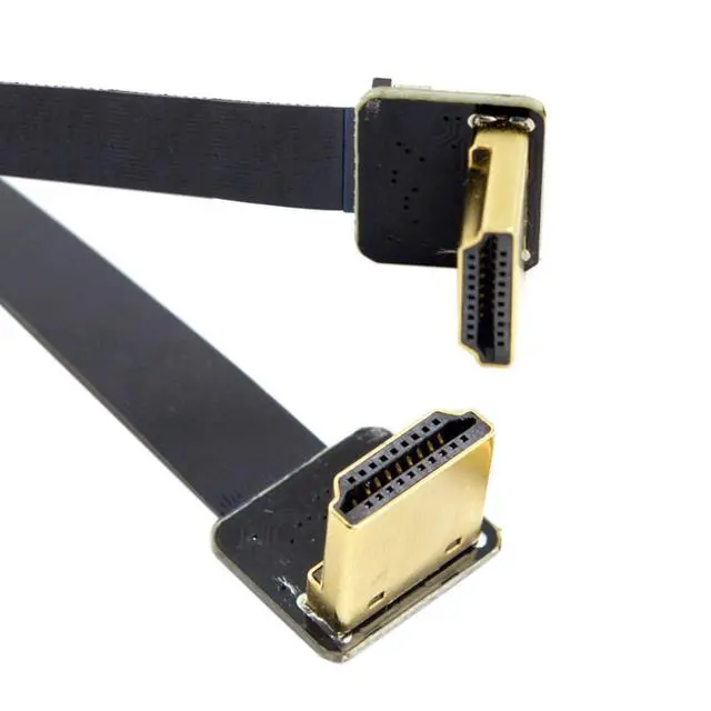 Alt view image 5 of 5 - CYFPV HDMI Male to Male FPC Flat Extension Cable for Camera HDTV Multicopter Aerial Photography 90 Degree Down Angled 0.5M