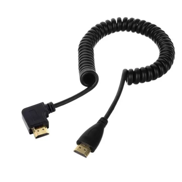 Alt view image 7 of 7 - HDMI to HDMI 1.4 Stretch 90 Degree Right Angled Extension Cable 4K@60hz 1.2M
