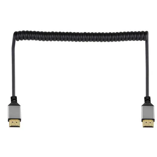 Alt view image 6 of 6 - HDMI Stretch Coiled Cable HDMI 1.4 Type A Male to Male 4K 60hz Extension Cable