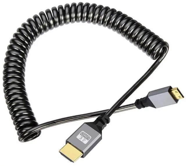Main image of Mini HDMI Stretch Coiled Cable HDMI 1.4 to Mini HDMI 4K 60hz Extension Cable