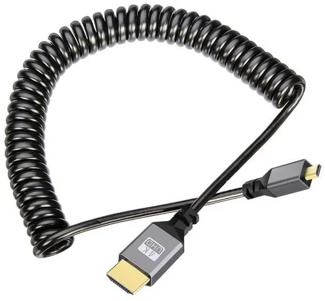 Main image of Micro HDMI Stretch Coiled Cable HDMI 1.4 to Micro HDMI 4K 60hz Extension Cable