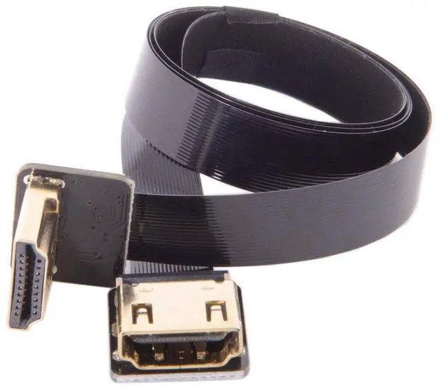 Alt view image 5 of 7 - CYFPV HDMI Male to Female FPC Flat Extension Cable for Camera HDTV Multicopter Aerial Photography 90 Degree Down Angled 0.5M