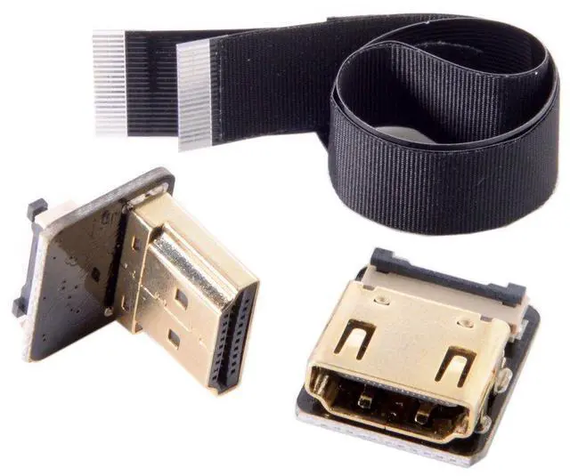 Alt view image 7 of 7 - CYFPV HDMI Male to Female FPC Flat Extension Cable for Camera HDTV Multicopter Aerial Photography 90 Degree Down Angled 0.5M