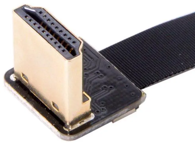 Alt view image 4 of 7 - CYFPV HDMI Male to Female FPC Flat Extension Cable for Camera HDTV Multicopter Aerial Photography 90 Degree Down Angled 0.5M