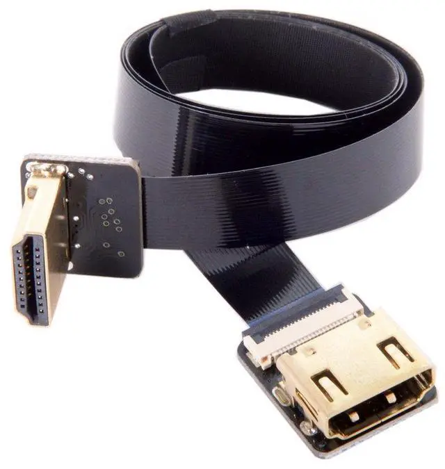 Alt view image 5 of 7 - CYFPV HDMI Male to Female FPC Flat Extension Cable for Camera HDTV Multicopter Aerial Photography 90 Degree UP Angled 0.5M